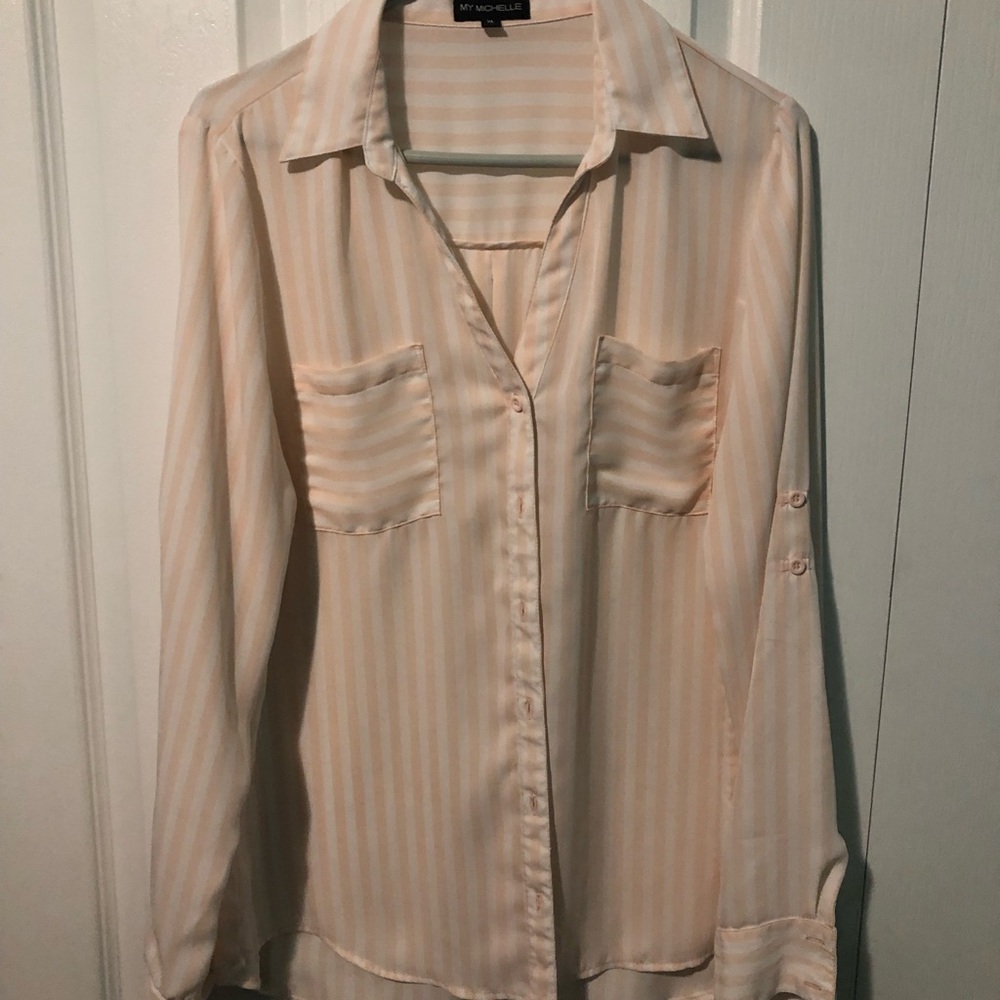 My Michelle Striped Button-Down Shirt